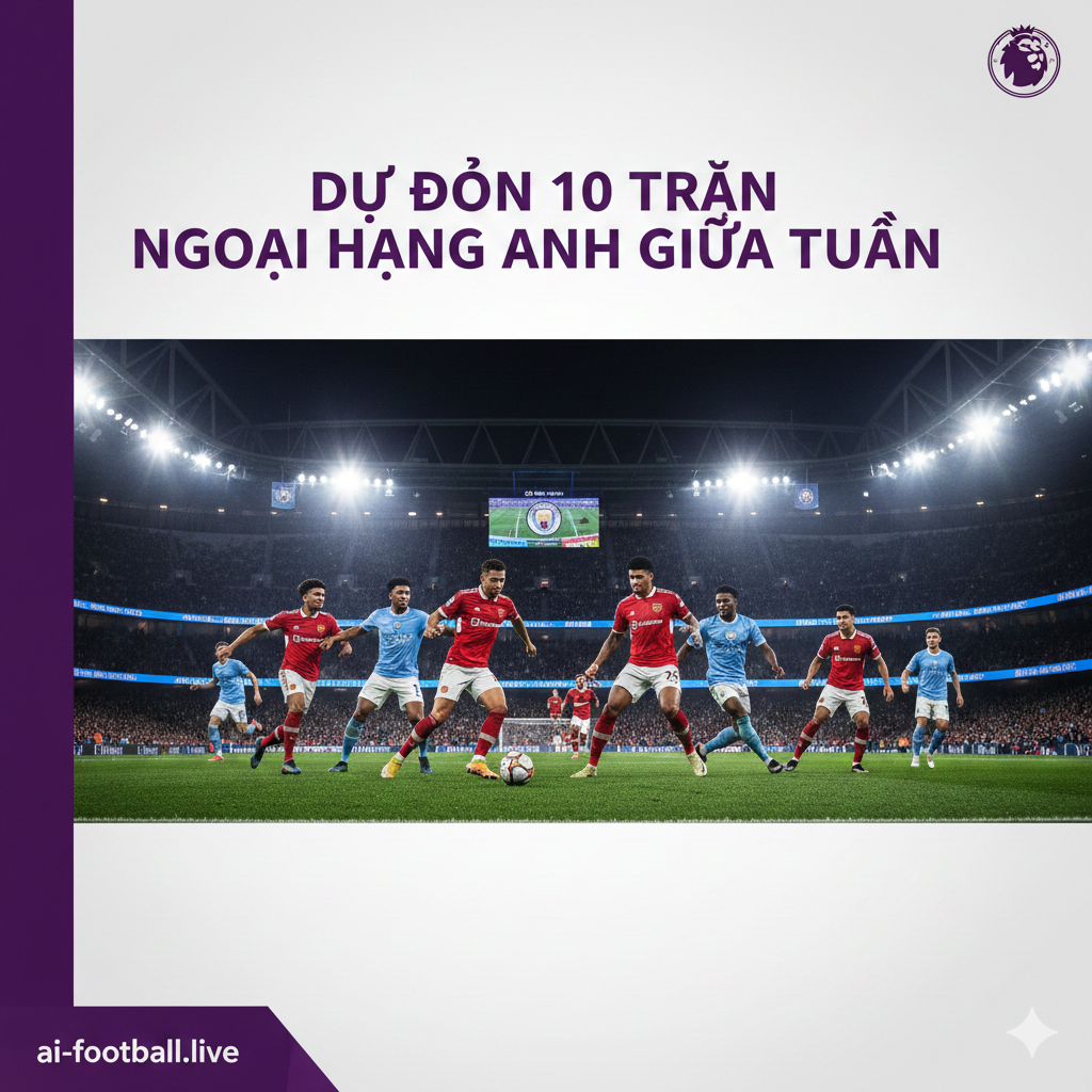 一张充满科技感และมืออาชีพด้านการวิเคราะห์ข้อมูลฟุตบอล โดยเป็นภาพสามมิติของกระดานแท็กติกโฮโลแกรม หรือมุมมองด้านบนของสนามฟุตบอลดิจิทัล แสดงถึงเส้นทางการวิ่งของนักเตะ, แผนที่ความร้อน และข้อมูลสถิติที่ซับซ้อนอื่นๆ สีหลักคือสีน้ำเงินเข้ม, ฟ้า และทอง เพื่อเน้นย้ำถึงแนวคิดของ “AI Football” และการวิเคราะห์เชิงลึก พื้นหลังเบลอออกไปเผยให้เห็นอัฒจรรย์แฟนบอล แต่ภาพด้านหน้าเน้นที่การแสดงข้อมูลให้เห็นถึงความแม่นยำ