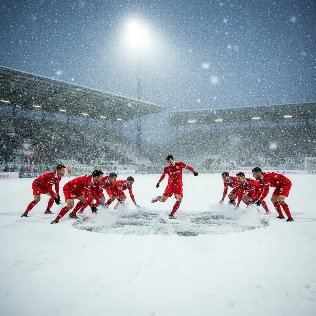 Trận chung kết U23 Châu Á 2018 tại Thường Châu trong tuyết trắng