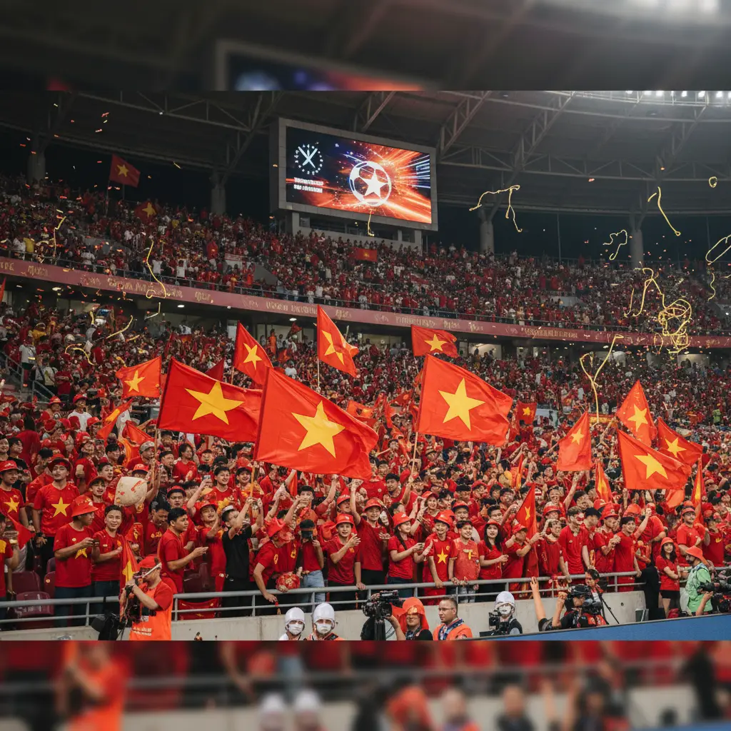 Người hâm mộ bóng đá Việt Nam ăn mừng